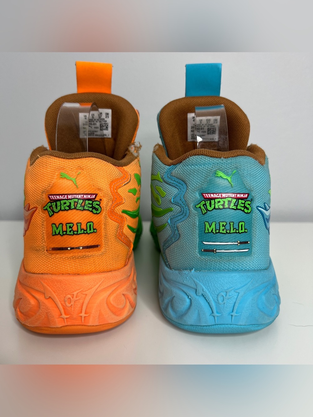 Rare PUMA x LaMelo Ball MB.04 TMNT Leonardo & Michelangelo Sneakers Youth 5 - Picture 4 of 11